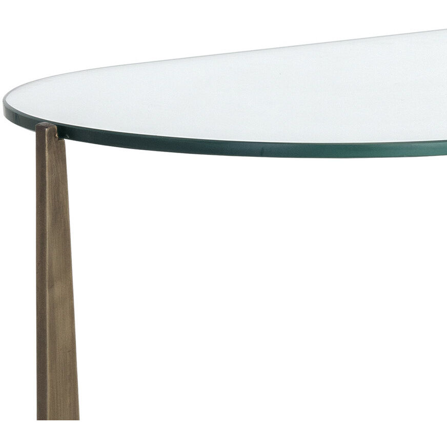 Juliane 52 X 17 inch Clear / Antique Brass Console Table